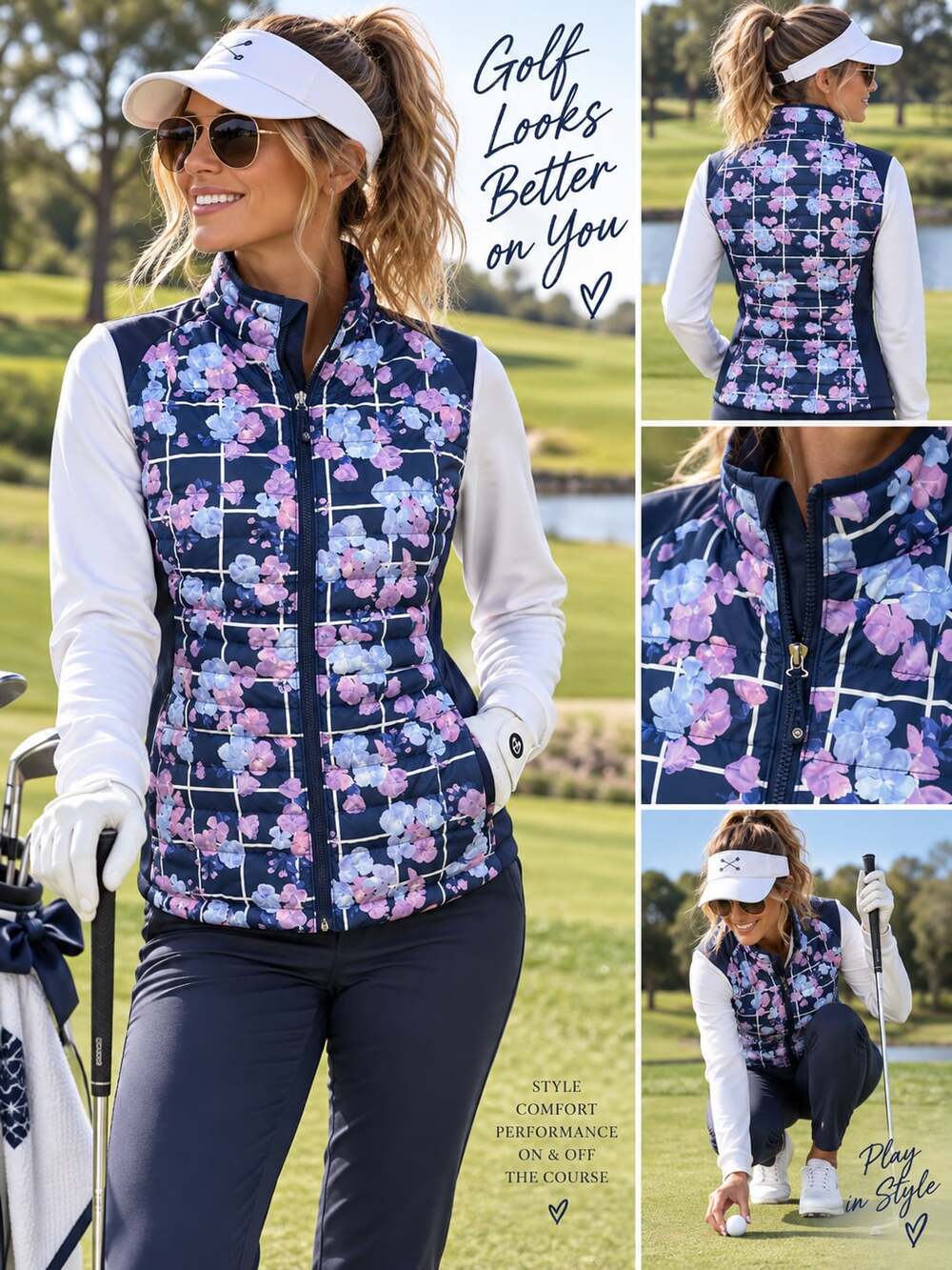 Peter Millar Merge Hybrid Floral Vest Size M